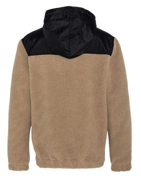 Sweat Zippé à Capuche Sherpa Polaire beige