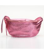 Sac banane en Cuir Rachel rose  -  34x17 cm