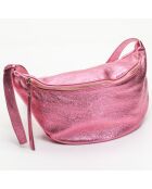 Sac banane en Cuir Rachel rose  -  34x17 cm