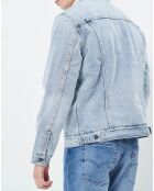 Veste en jean fourrée Sherpa Trucker bleu clair