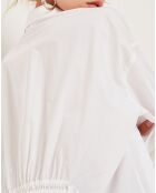 Chemise longue avec lien blanche