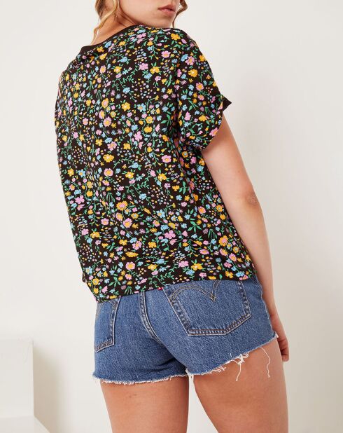T-Shirt en Coton Graphic Varsity noir/multicolore