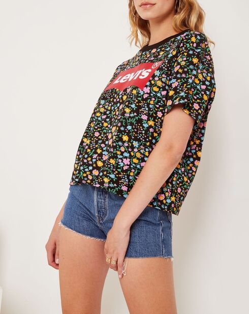 T-Shirt en Coton Graphic Varsity noir/multicolore