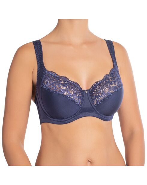 Soutien-gorge à bonnets souples avec armatures Viktoria bleu marine