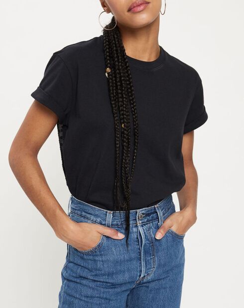 T-Shirt crop Lola en Coton noir
