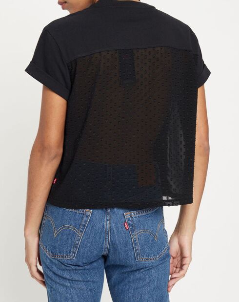 T-Shirt crop Lola en Coton noir