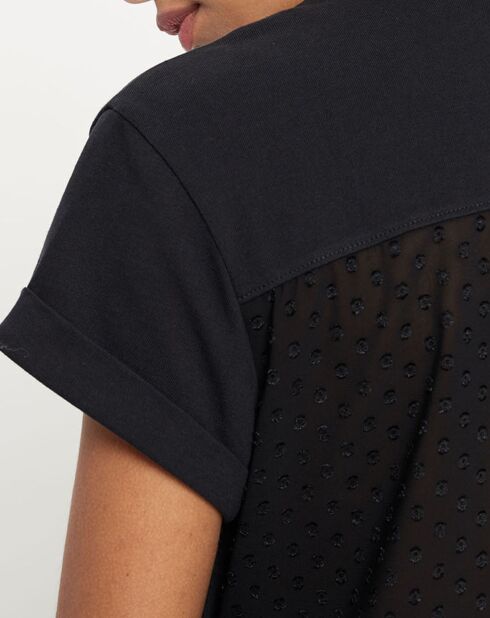 T-Shirt crop Lola en Coton noir
