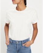 T-Shirt crop Lola en Coton dos transparent écru