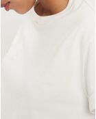 T-Shirt crop Lola en Coton dos transparent écru