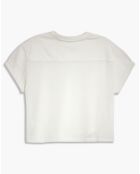 T-Shirt crop Lola en Coton dos transparent écru