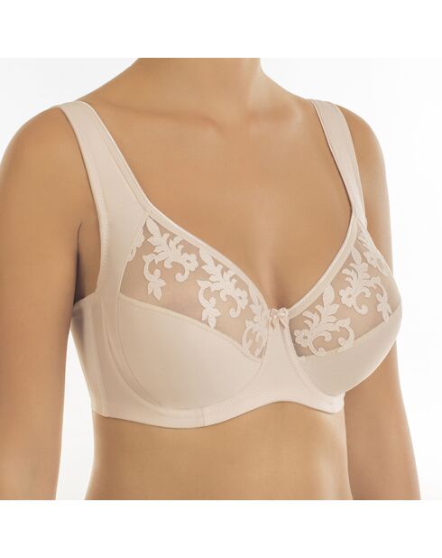 Alex-Sandra Soft-Cup-BH aus silberfarbener Pfingstrose mit Bügel