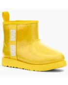 Boots imperméables fourrées Classic Clear Mini II jaunes