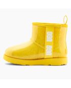 Boots imperméables fourrées Classic Clear Mini II jaunes