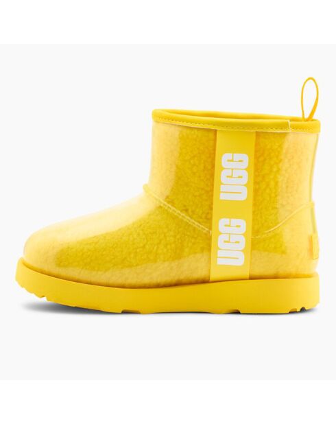 Boots imperméables fourrées Classic Clear Mini II jaunes