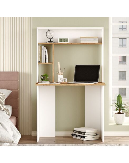 Bureau br2 pin/blanc - 90x148.6x51.6 cm