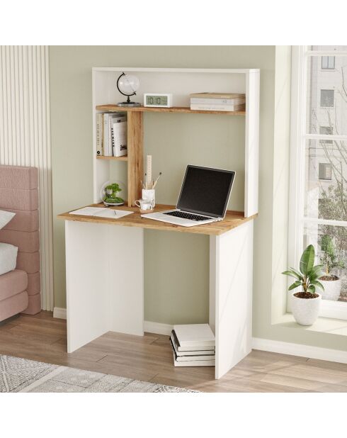 Bureau br2 pin/blanc - 90x148.6x51.6 cm