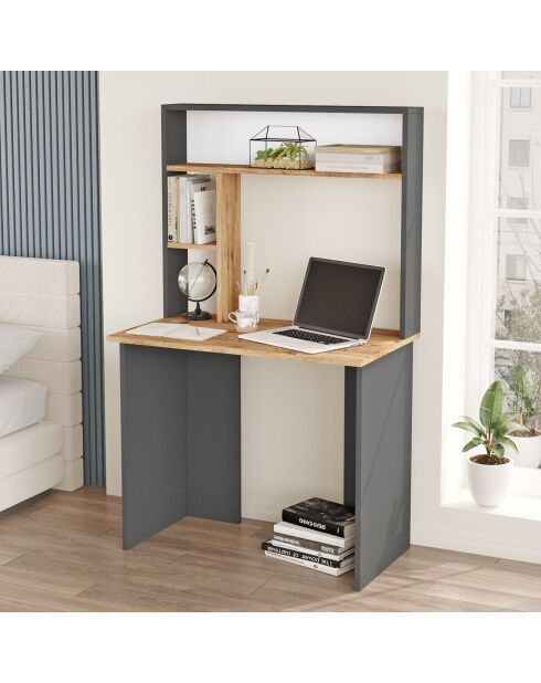 Bureau br2 pin/anthracite - 90x148.6x51.6 cm