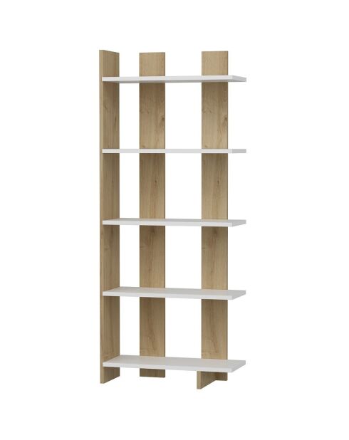 Bibliothèque elas blanc/chêne - 62x150x25 cm