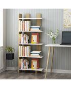Bibliothèque elas blanc/chêne - 62x150x25 cm