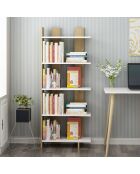 Bibliothèque elas blanc/chêne - 62x150x25 cm