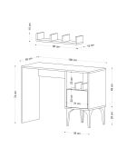 Bureau + etagère rish blanc - 74x100x45 cm
