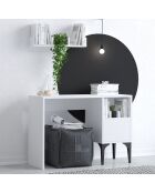 Bureau + etagère rish blanc - 74x100x45 cm