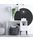 Bureau + etagère rish blanc - 74x100x45 cm