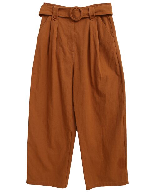 Pantalon en Coton & Lin Jeanne brique