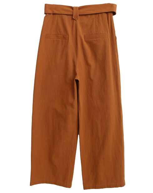 Pantalon en Coton & Lin Jeanne brique