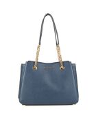 Sac porté épaule en Cuir Teagan bleu marine - 30x22x14 cm