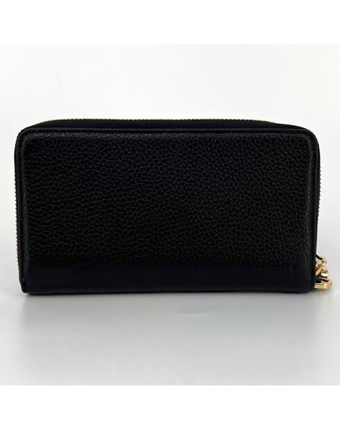 Portefeuille en Cuir Jet Set Travel noir - 18.5x10 cm