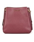 Sac seau en Cuir Teagen bordeaux - 17x12x9 cm