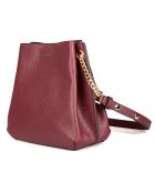 Sac seau en Cuir Teagen bordeaux - 17x12x9 cm