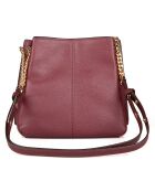 Sac seau en Cuir Teagen bordeaux - 17x12x9 cm