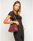 Sac seau en Cuir Teagen bordeaux - 17x12x9 cm