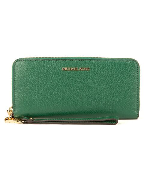 Portefeuille en Cuir continental Jet Set Travel vert - 21x10 cm