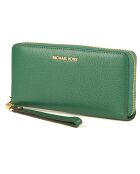 Portefeuille en Cuir continental Jet Set Travel vert - 21x10 cm