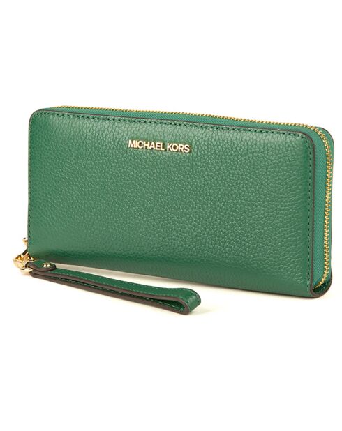 Portefeuille en Cuir continental Jet Set Travel vert - 21x10 cm