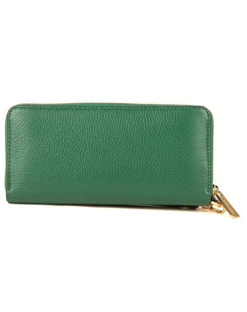 Portefeuille en Cuir continental Jet Set Travel vert - 21x10 cm