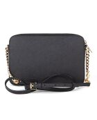 Jet Set zwarte leren schoudertas - 23,5x15x5 cm