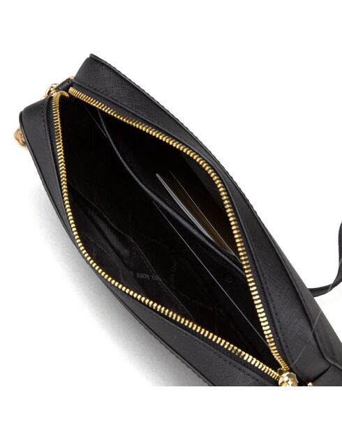 Jet Set zwarte leren schoudertas - 23,5x15x5 cm