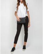 Jet Set zwarte leren schoudertas - 23,5x15x5 cm