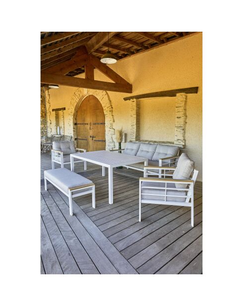 Cayenne Essgruppe aus weißem Aluminium für 7 Personen