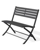 Banc de jardin pliant marius en aluminium anthracite - 95x41x82 cm