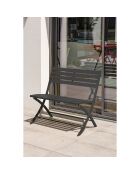 Banc de jardin pliant marius en aluminium anthracite - 95x41x82 cm