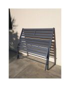 Banc de jardin pliant marius en aluminium anthracite - 95x41x82 cm