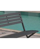 Banc de jardin pliant marius en aluminium anthracite - 95x41x82 cm
