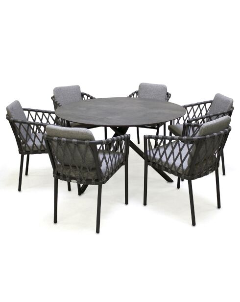 Gartenset Pilat-129, Tisch und 6 Pilat-FT-Sessel