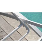 2 Bains de soleil Barcelona en aluminium et textilène taupe - 195x74x32 cm