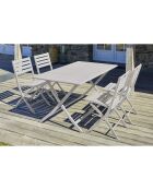 Gartenset Marius Klapptisch + 4 graue Aluminium-Klappstühle - 140x80 cm